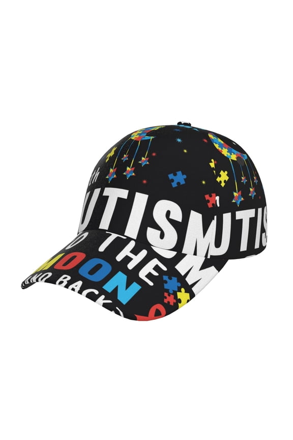 I Love With Autism To The Moon And Back Prin Baseball Cap, Adjustable Sweat-wicking Daily,Travel, Sports Cap, Unisex
