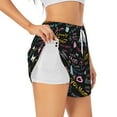 thumbnail image 1 of Gukieu I love you Mom Print Women's Sports Shorts with Drawstring Elastic Waistband for Running, Yoga, Fitness-Large, 1 of 7