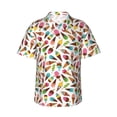 thumbnail image 1 of Gukieu Ice Cream Popsicles Print Men's Short-sleeved Shirts, Button-down Lapel Hawaiian Shirts, T-shirts, Beach Vacation Summer Casual Wear,X-Large, 1 of 7