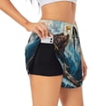 thumbnail image 1 of Gukieu Iceberg Bald Eagle Print Women's Sports Shorts with Drawstring Elastic Waistband for Running, Yoga, Fitness-X-Large, 1 of 7