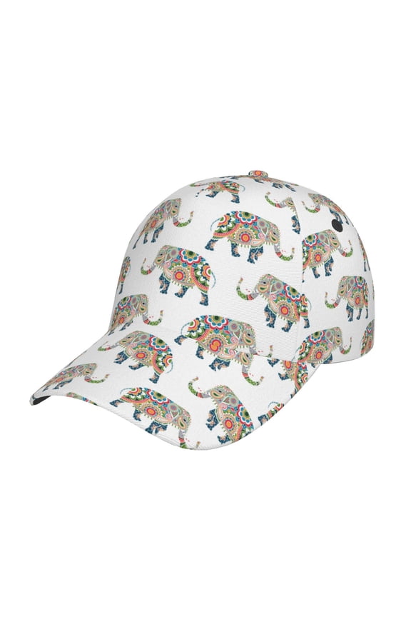 Indian Elephant Prin Baseball Cap, Adjustable Sweat-wicking Daily,Travel, Sports Cap, Unisex