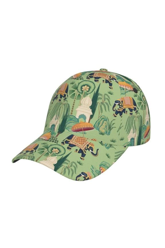 Indian elephant Prin Baseball Cap, Adjustable Sweat-wicking Daily,Travel, Sports Cap, Unisex
