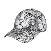 Gukieu Intricate Cat Mandala Prin Baseball Cap, Adjustable Sweat-wicking Daily,Travel, Sports Cap, Unisex