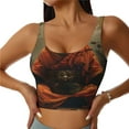 thumbnail image 1 of Gukieu Jungle Meditating Panda Print Women's Sports Vest, Low-neck U-shaped Removable Pad Sports Bra for Yoga, Exercise, Dance-XX-Large, 1 of 8
