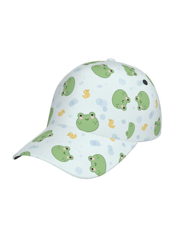 Kawaii Frogs Prin Baseball Cap, Adjustable Sweat-wicking Daily,Travel, Sports Cap, Unisex