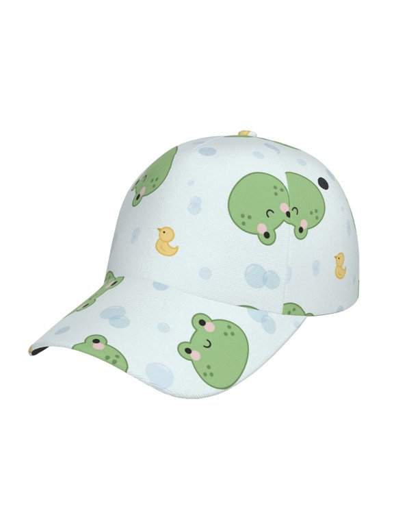 Kawaii Frogs Prin Baseball Cap, Adjustable Sweat-wicking Daily,Travel, Sports Cap, Unisex