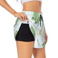 thumbnail image 1 of Gukieu Kawaii Frogs Print Women's Sports Shorts with Drawstring Elastic Waistband for Running, Yoga, Fitness-XX-Large, 1 of 7