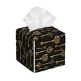 thumbnail image 1 of Gukieu Keys Print Leather Tissue Box, PVC Waterproof Velcro Opening and Closing Square Tissue Box Holder, Suitable for Home and Office Decoration, 1 of 7
