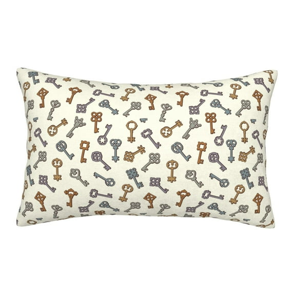 Gukieu Keys1 Print Plush Pillow Cover, Hidden Zipper Pillow Protector without Pillow Core, Suitable for Bedroom, Office, Car Decoration-16"x24"