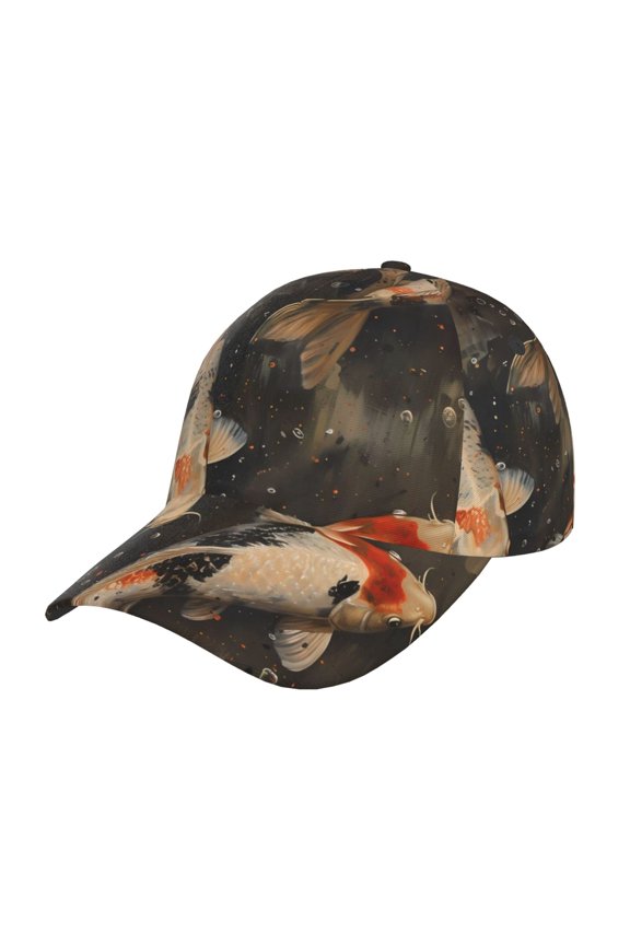 Koi Fish Tranquility Prin Baseball Cap, Adjustable Sweat-wicking Daily,Travel, Sports Cap, Unisex