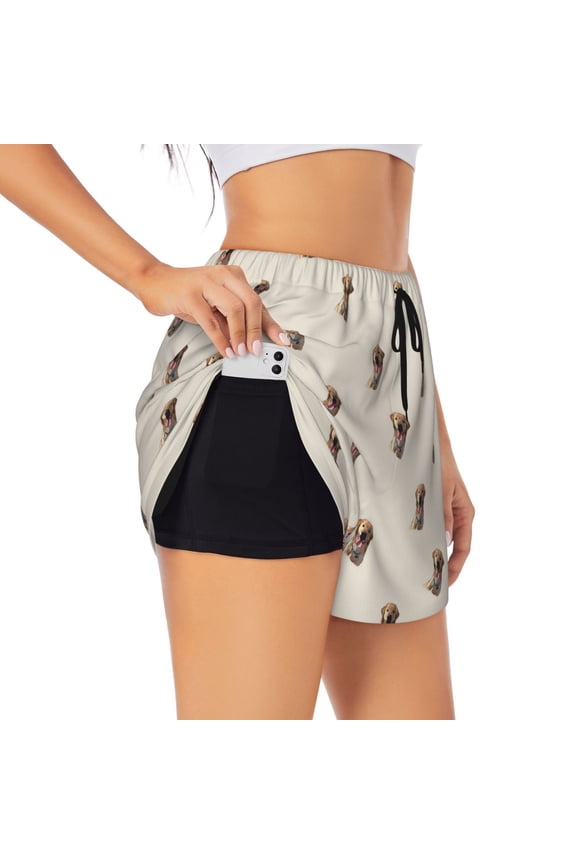 Labrador Retriever Dog Print Women's Sports Shorts with Drawstring Elastic Waistband for Running, Yoga, Fitness-Small