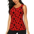 thumbnail image 1 of Gukieu Ladybug Pattern Print Women's Quick-drying Fitness Vest, Round Neck Sleeveless Fitness T-shirt, Suitable for Yoga, Sports-XX-Large, 1 of 7