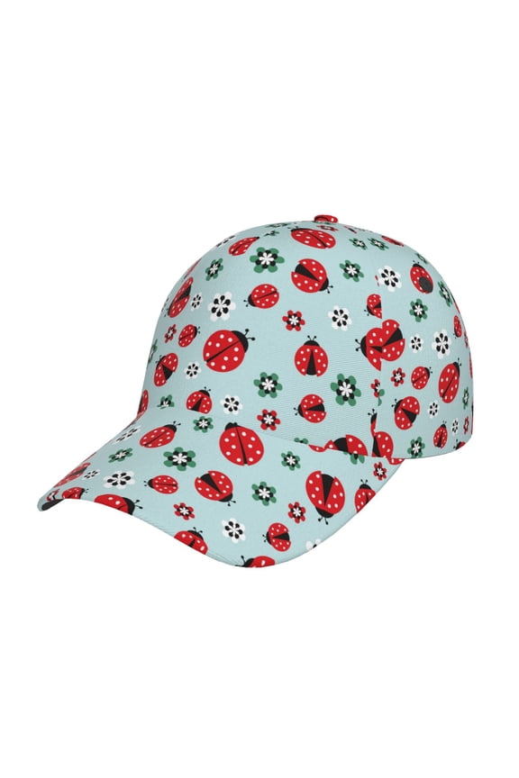 Ladybugs And Flowers 1 Prin Baseball Cap, Adjustable Sweat-wicking Daily,Travel, Sports Cap, Unisex