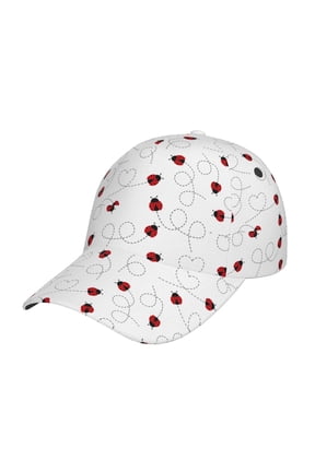 Ladybugs Flying On Dotted Route Prin Baseball Cap, Adjustable Sweat-wicking Daily,Travel, Sports Cap, Unisex