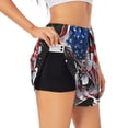 thumbnail image 1 of Gukieu Largemouth Bass Fish in USA Print Women's Sports Shorts with Drawstring Elastic Waistband for Running, Yoga, Fitness-Medium, 1 of 7