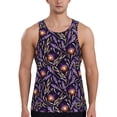 thumbnail image 1 of Gukieu Lavender Flowers Print Men's Quick Dry Fitness Vest, Round Neck Sleeveless Fitness Bodybuilding Top-X-Large, 1 of 7