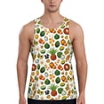 thumbnail image 1 of Gukieu Lemon Fruits Vegetables Print Men's Quick Dry Fitness Vest, Round Neck Sleeveless Fitness Bodybuilding Top-Small, 1 of 7