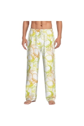 Lemon Potatoes Print Men's Home Trousers, Elastic Drawstring Home Pajamas Clothing Suitable for Adult Men-X-Large