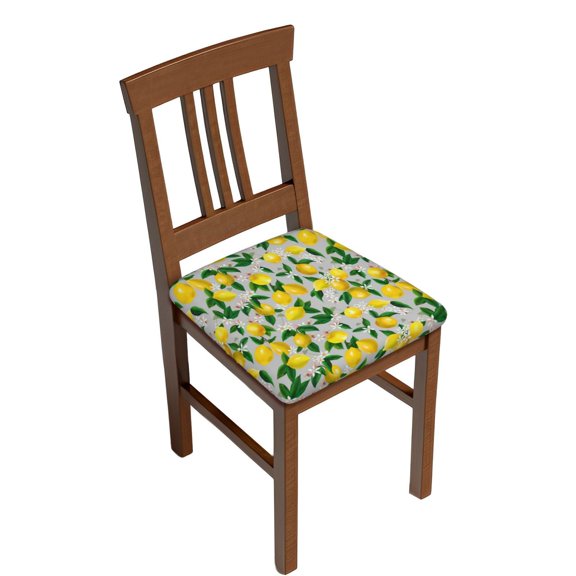Gukieu Lemon1 Print Square Cushion Cover, Elastic Strap Chair Protector, Suitable for Family Restaurant, Hotel Banquet Decorations-Four Pieces