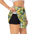thumbnail image 1 of Gukieu Lemon1 Print Women's Sports Shorts with Drawstring Elastic Waistband for Running, Yoga, Fitness-XX-Large, 1 of 7