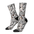 thumbnail image 1 of Gukieu Leopard And Zebra Print Contrast Color Mid-calf Socks, Sweat-wicking Athletic Socks, Unisex Clothing Accessories, 1 of 6