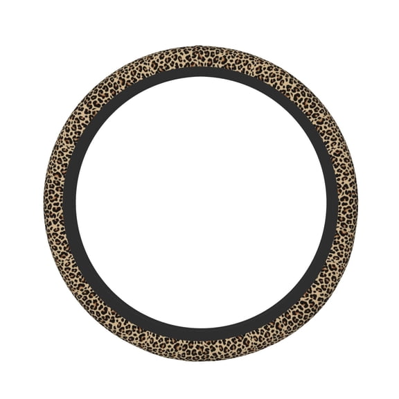 Gukieu Leopard Print-1 Print Elastic Steering Wheel Cover, Anti-slip and Sweat-proof Car Steering Wheel Protector Cover for Cars, Vans, Trucks Car Accessories