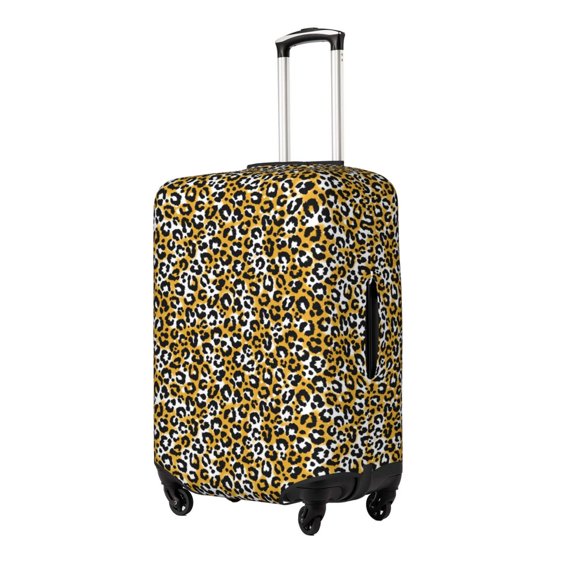 Gukieu Leopard Print Suitcase Protective Cover, Elastic Zipper Buckle Suitcase Protective Cover, Suitable for Travel, Business Trip-Large