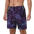 thumbnail image 1 of Gukieu Lilac Print Men's Double Layer Sports Swim Trunks, Quick Dry Adjustable Waist Swim Shorts Swimwear-Small, 1 of 6