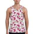 thumbnail image 1 of Gukieu Lilies Flowers Print Men's Quick Dry Fitness Vest, Round Neck Sleeveless Fitness Bodybuilding Top-Small, 1 of 7