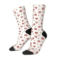 thumbnail image 1 of Gukieu Lips Kiss Print Contrast Color Mid-calf Socks, Sweat-wicking Athletic Socks, Unisex Clothing Accessories, 1 of 6