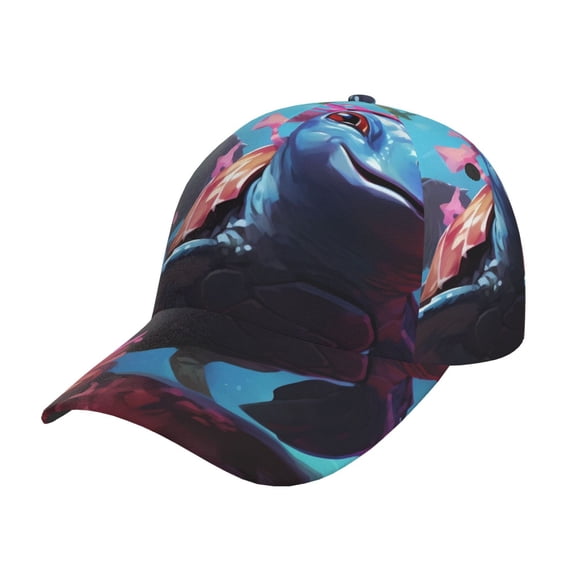 Gukieu Lively Cute Turtle Prin Baseball Cap, Adjustable Sweat-wicking Daily,Travel, Sports Cap, Unisex