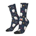 thumbnail image 1 of Gukieu Llamas 1 Print Contrast Color Mid-calf Socks, Sweat-wicking Athletic Socks, Unisex Clothing Accessories, 1 of 6