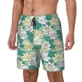 thumbnail image 1 of Gukieu Lotus Flower1 Print Men's Double Layer Sports Swim Trunks, Quick Dry Adjustable Waist Swim Shorts Swimwear-Medium, 1 of 6