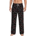 thumbnail image 1 of Gukieu Love Valentine's skull Print Men's Home Trousers, Elastic Drawstring Home Pajamas Clothing Suitable for Adult Men-Large, 1 of 6
