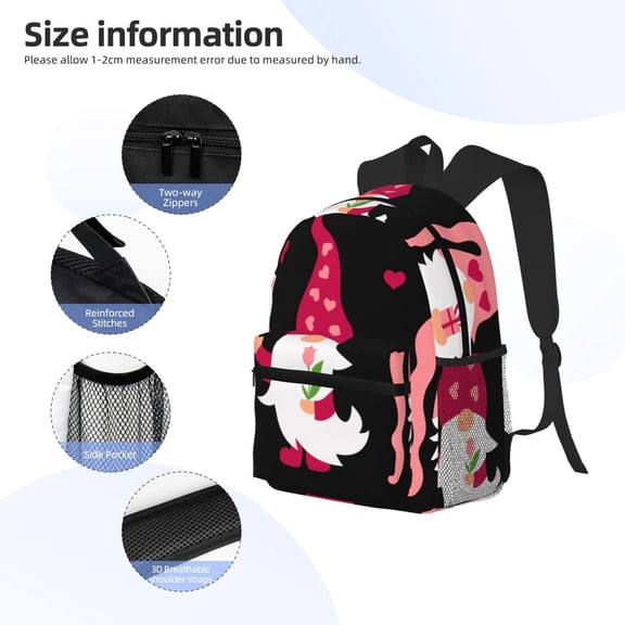 Gukieu Love You Mom Print Backpack, Waterproof Backpack with Adjustable Shoulder Straps, Suitable for Campus, Business, Travel, Unisex