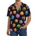 thumbnail image 1 of Gukieu Lovely Planet Print Men's Short-sleeved Shirts, Button-down Pocket Shirts, T-shirts, Beach Vacation Travel Summer Clothing-Large, 1 of 5