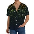 thumbnail image 1 of Gukieu Luxury golden sparkle Print Men's Short-sleeved Shirts, Button-down Pocket Shirts, T-shirts, Beach Vacation Travel Summer Clothing-X-Large, 1 of 5