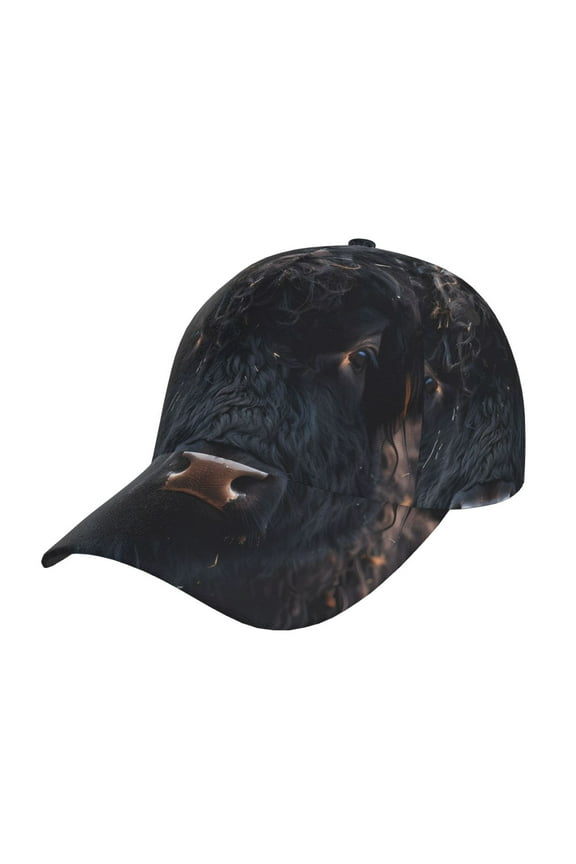 Majestic Black Yak Prin Baseball Cap, Adjustable Sweat-wicking Daily,Travel, Sports Cap, Unisex