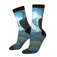 thumbnail image 1 of Gukieu Majestic Eagle Over Castle Print Contrast Color Mid-calf Socks, Sweat-wicking Athletic Socks, Unisex Clothing Accessories, 1 of 6
