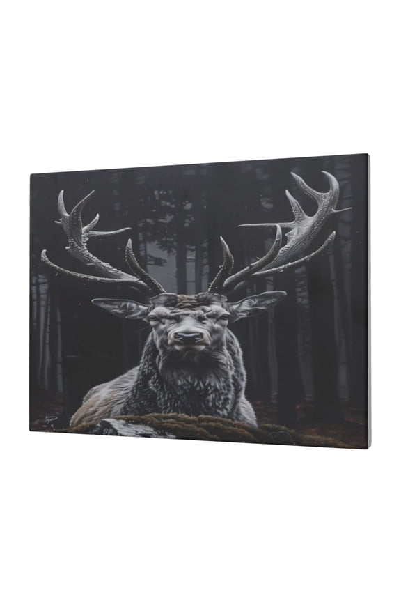 Majestic Forest Stag Print Horizontal Canvas Decorative Painting 12x16 Inch Shrinkage Resistant Frame Hanging Home Wall Art Decor
