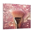 thumbnail image 1 of Gukieu Makeup Brush on Pink Glitter Print Canvas Decorative Hanging Painting, Waterproof Art Wall Decoration with Frame, Suitable for Living Room, Bedroom, 1 of 6