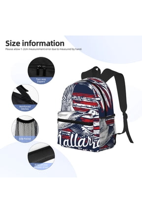 Mallard Duck With American Flag Print Backpack, Waterproof Backpack with Adjustable Shoulder Straps, Suitable for Campus, Business, Travel, Unisex