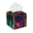 thumbnail image 1 of Gukieu Mandala Colorful Print Leather Tissue Box, PVC Waterproof Velcro Opening and Closing Square Tissue Box Holder, Suitable for Home and Office Decoration, 1 of 7