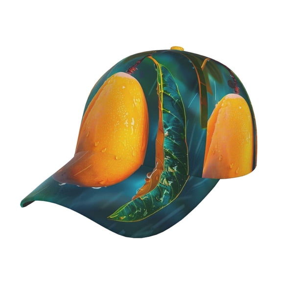 Gukieu Mango In The Rain Prin Baseball Cap, Adjustable Sweat-wicking Daily,Travel, Sports Cap, Unisex