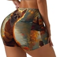 thumbnail image 1 of Gukieu Maple Leaf Meditating Chihuahua Print Women's Sports Shorts, Elastic Waist High Stretch Running Yoga Gym Sweatpants-Large, 1 of 8