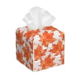 thumbnail image 1 of Gukieu Maple Leaves A Print Leather Tissue Box, PVC Waterproof Velcro Opening and Closing Square Tissue Box Holder, Suitable for Home and Office Decoration, 1 of 7