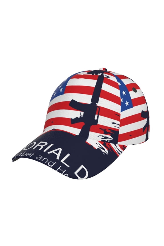 Memorial Day Prin Baseball Cap, Adjustable Sweat-wicking Daily,Travel, Sports Cap, Unisex