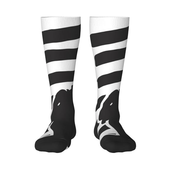 Gukieu Memorial Day1 Print Contrast Color Stockings, Elastic Sports Socks Warm Socks Clothing Accessories, Adult Unisex