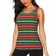 thumbnail image 1 of Gukieu Mexican Leopard Serape Blanket Stripes Print Women's Quick-drying Fitness Vest, Round Neck Sleeveless Fitness T-shirt, Suitable for Yoga, Sports-Large, 1 of 7