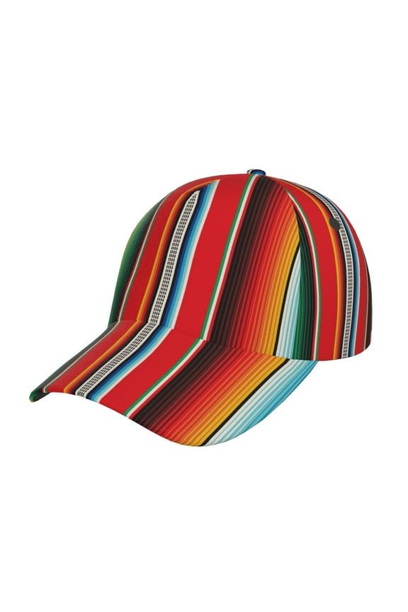 Mexican Serape Blanket Stripes Prin Baseball Cap, Adjustable Sweat-wicking Daily,Travel, Sports Cap, Unisex